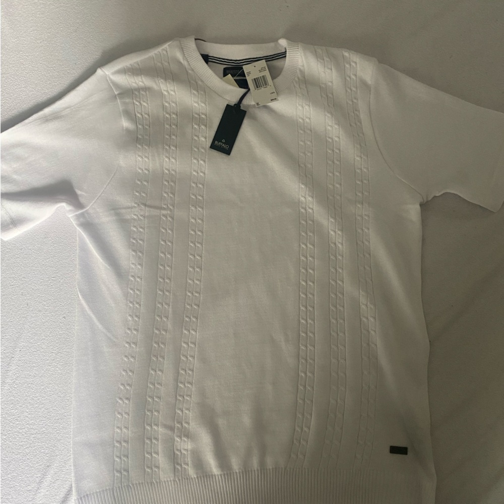 White Short Sleeve Knit Top